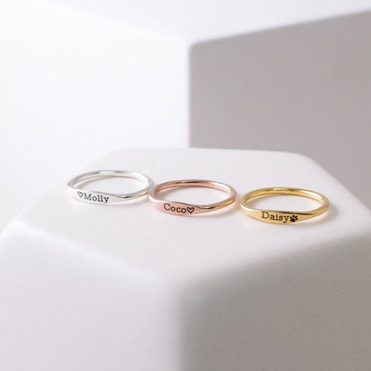 Dainty Name Ring • Custom Delicate Stacking Ring